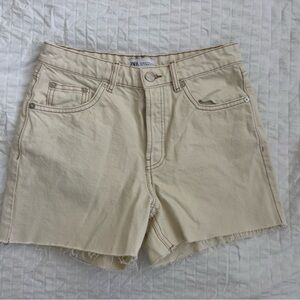 Zara Cream Jean Shorts for Women
